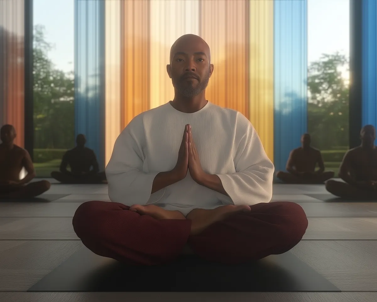 Equipa portuguesa de bem-estar reunida em encontro tranquilo