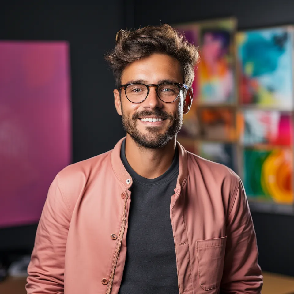 Facilitador português sorridente a meditar